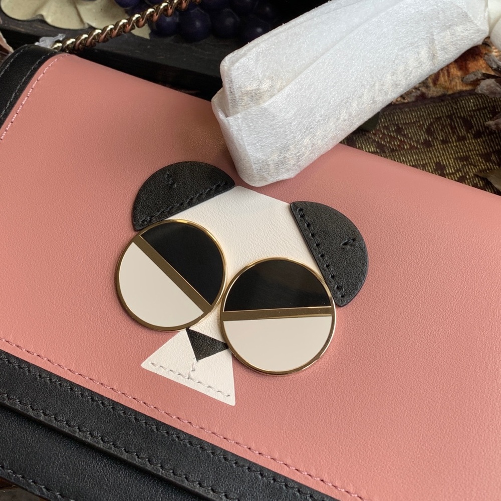 RARE🔥Authentic KATE SPADE Italian leather Panda Magnetic flap chain Crosby - Picture 5 of 12